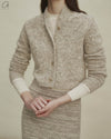 SWAYING 24 Autumn and Winter Shawl Collar Short Cardigan SW-SW24AW1T55-QH Light Gray